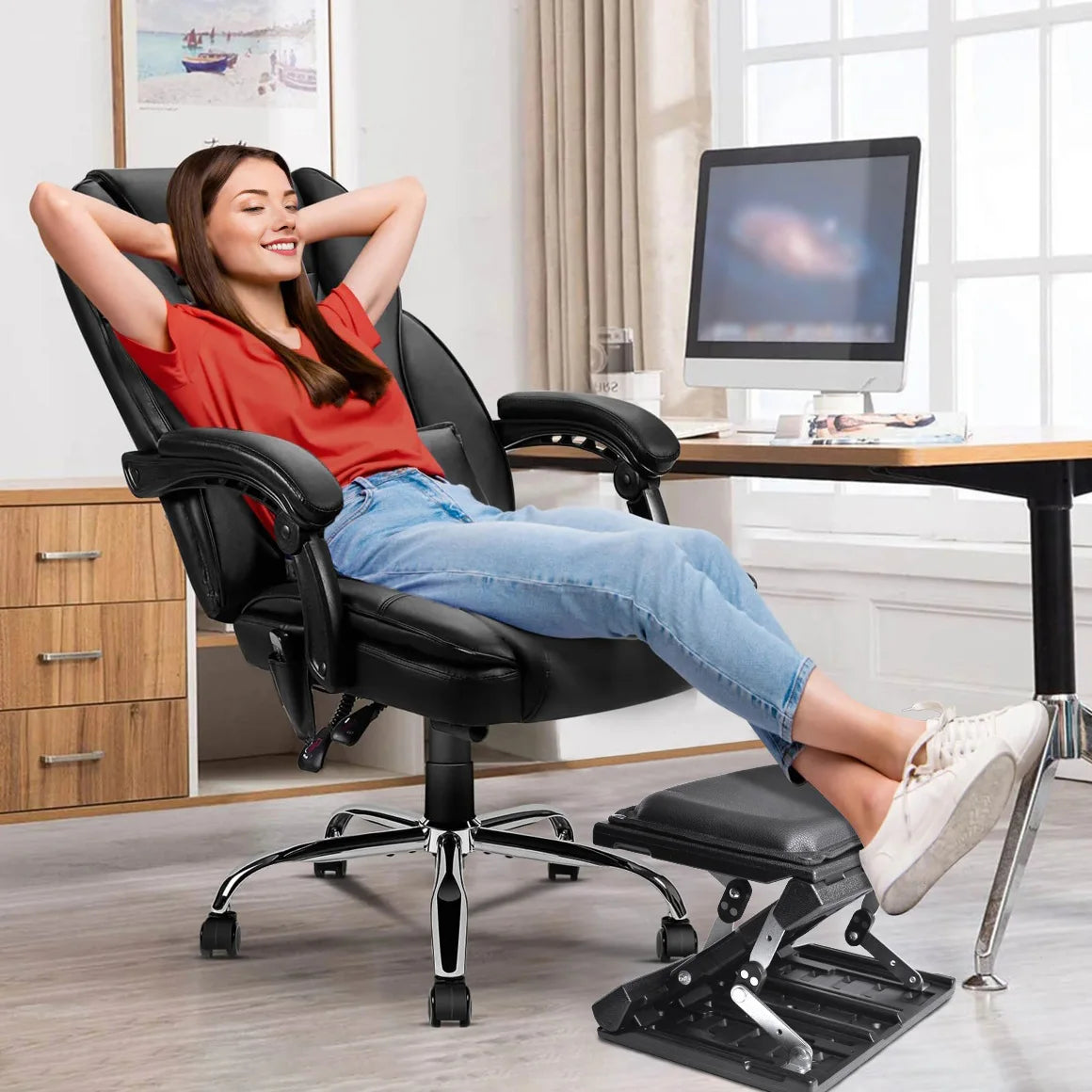 Repose-Pied de Bureau Réglable | ErgoFoot Flex
