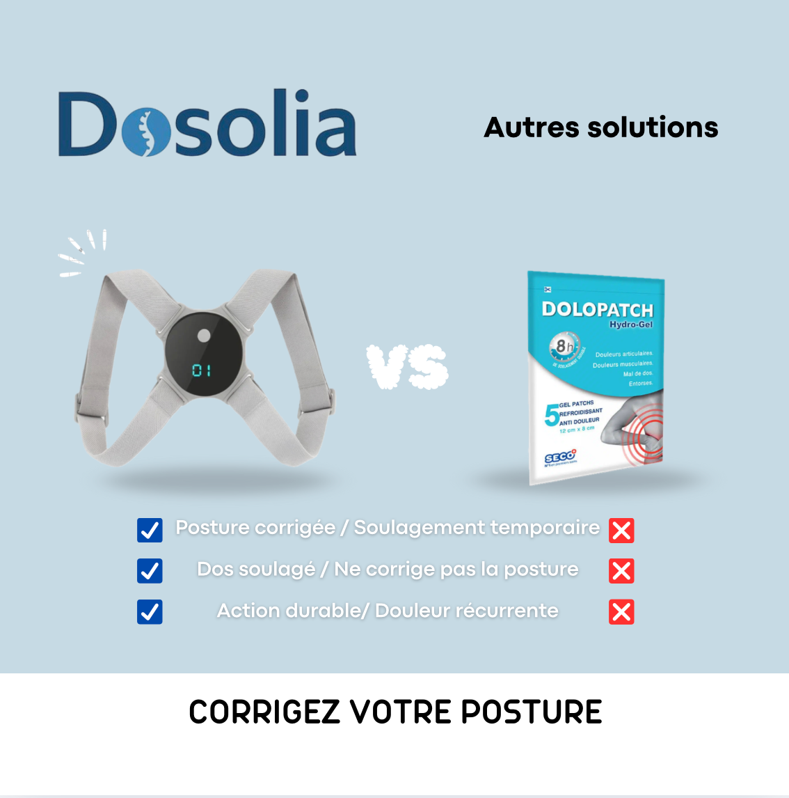 Correcteur de Posture Intelligent avec Vibreur | SmartBack