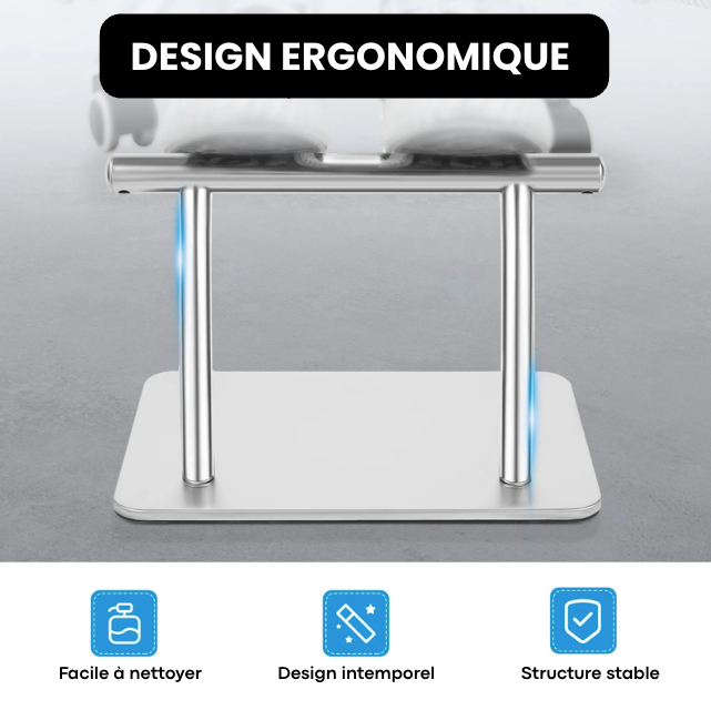 Barre Repose-Pied de Bureau Inox | ErgoFoot Steel