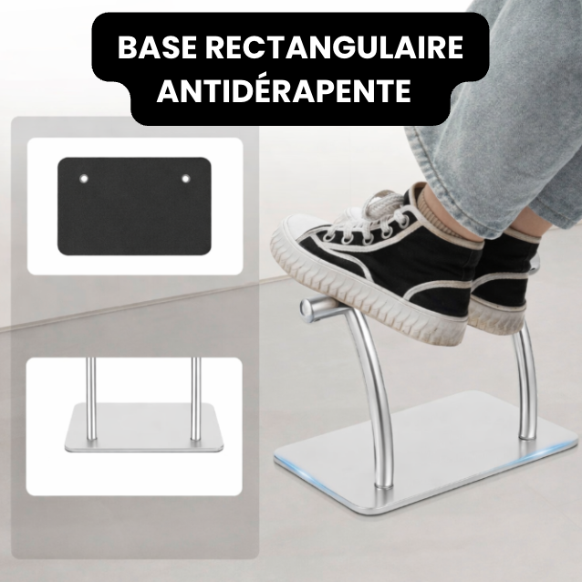Barre Repose-Pied de Bureau Inox | ErgoFoot Steel