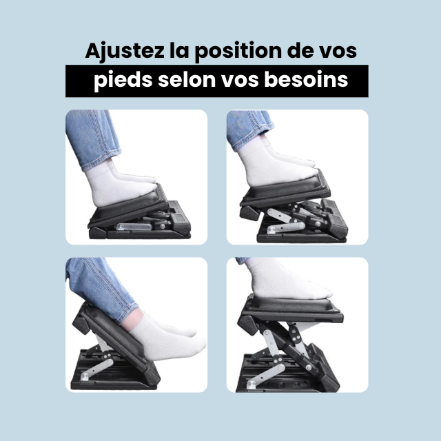 Repose-Pied de Bureau Réglable | ErgoFoot Flex