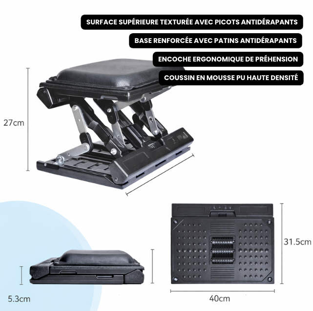 Repose-Pied de Bureau Réglable | ErgoFoot Flex
