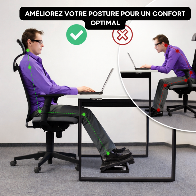 Repose-Pied de Bureau Réglable | ErgoFoot Flex