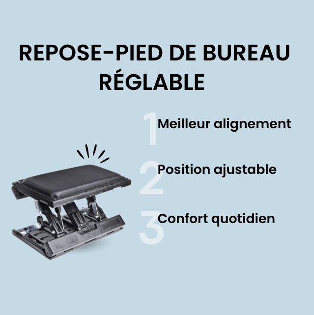 Repose-Pied de Bureau Réglable | ErgoFoot Flex