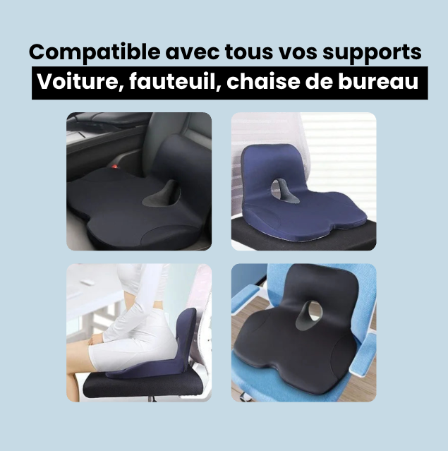 Coussin Coccyx Forme L Ergonomique | CoccyAlign Pro