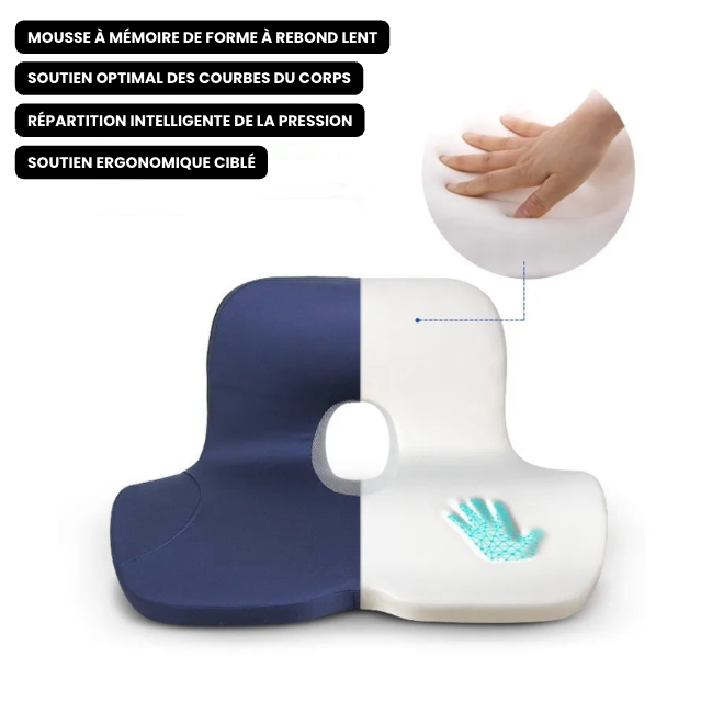 Coussin Coccyx Forme L Ergonomique | CoccyAlign Pro