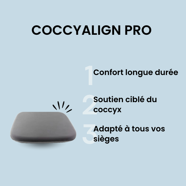 Coussin Coccyx Voiture Mémoire de Forme | CoccyDrive Pro
