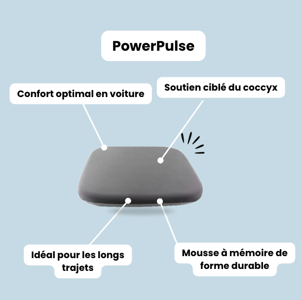 Coussin Coccyx Voiture Mémoire de Forme | CoccyDrive Pro