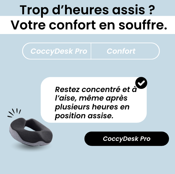 Coussin Coccyx Bureau Sciatique | CoccyDesk Pro