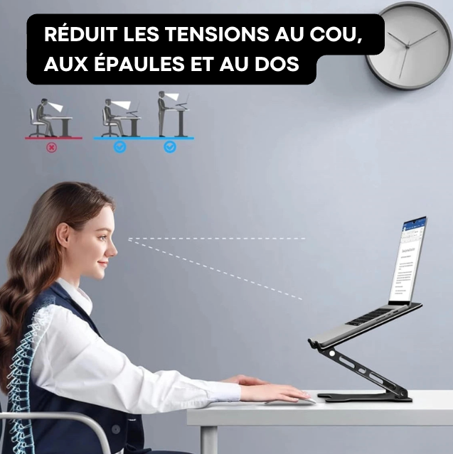 Support Ordinateur Portable Pliable Aluminium | FlexPro Stand