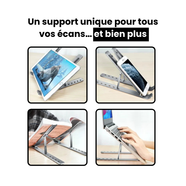 Support PC Pliable Aluminium Format Poche | FoldDesk