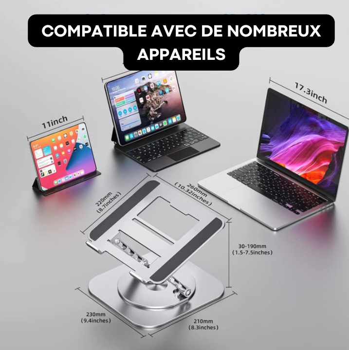 Support Ordinateur Portable Rotatif 360° | RotateLift