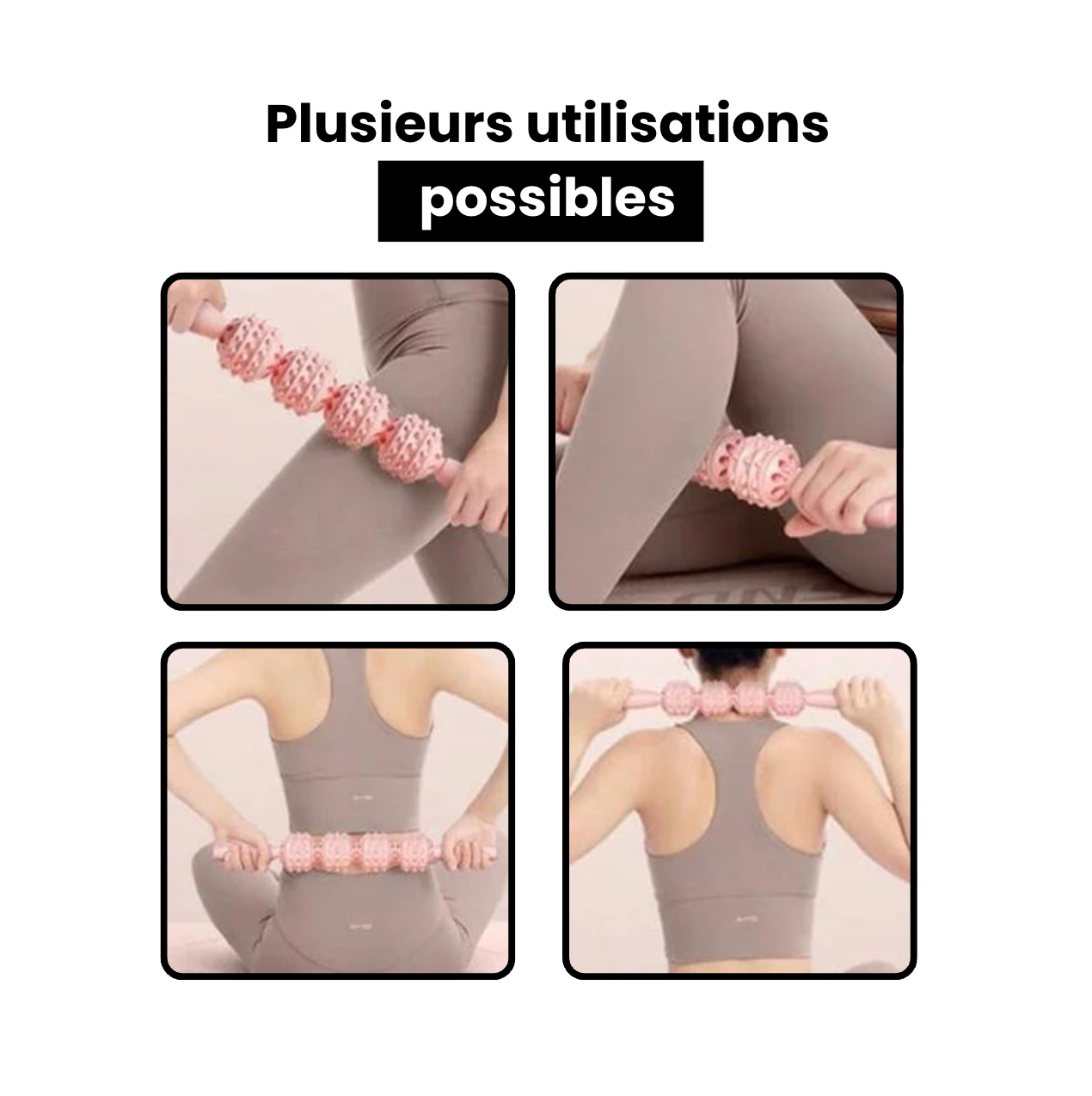 Bâton de Massage Dos à Picots | SpineRoll Pro