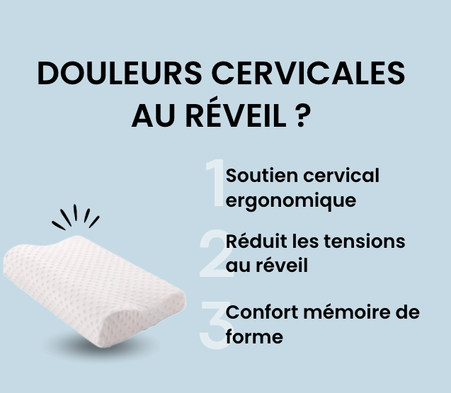 Coussin Cervical Mémoire de Forme | CerviMemory Pro