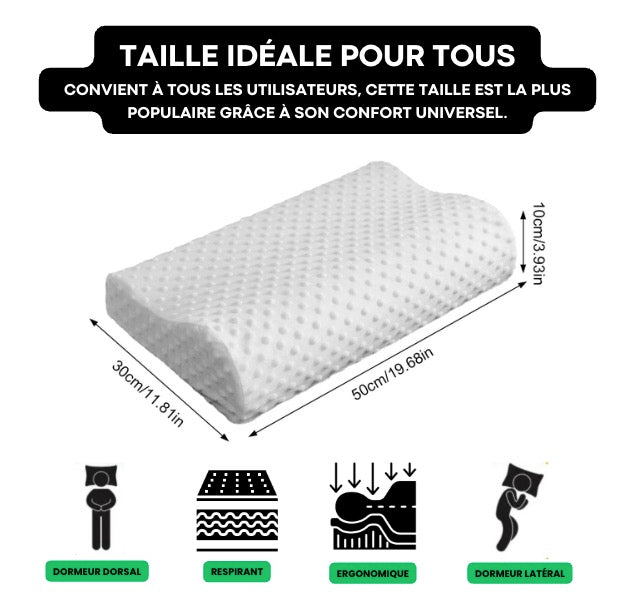 Coussin Cervical Mémoire de Forme | CerviMemory Pro