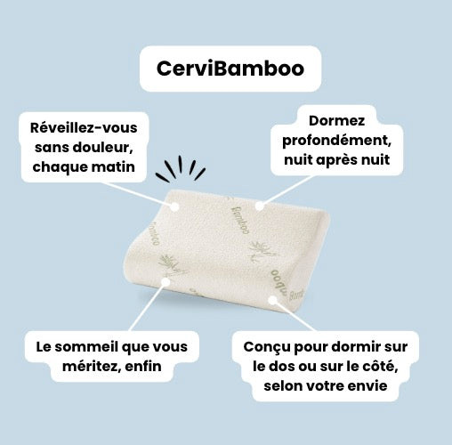Coussin Cervical Mémoire de Forme Bambou | CerviBamboo
