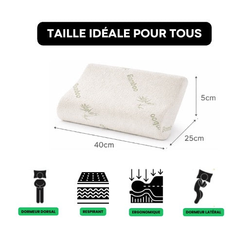 Coussin Cervical Mémoire de Forme Bambou | CerviBamboo