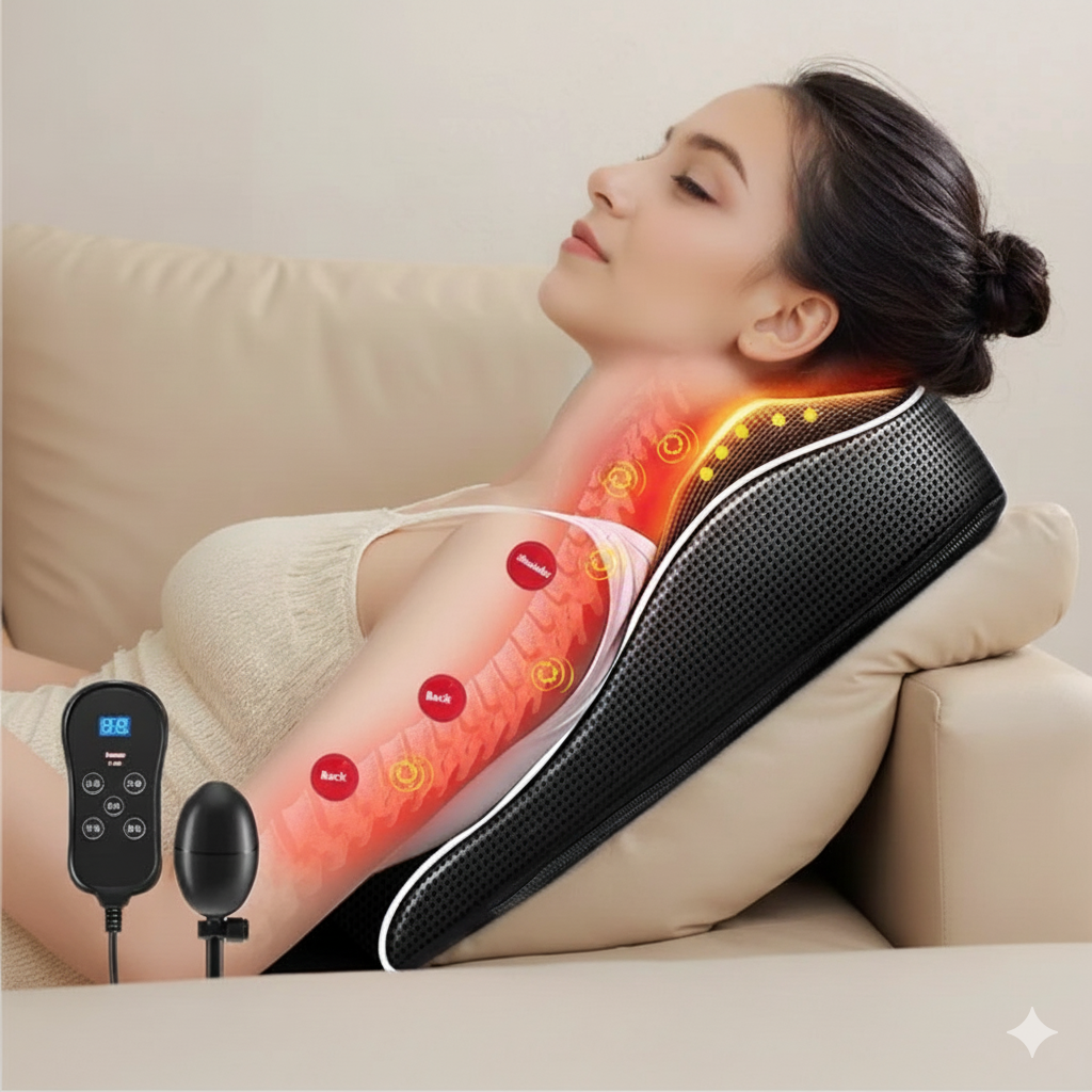 Coussin Massant Chauffant Dos et Cervicales | SpineFlow