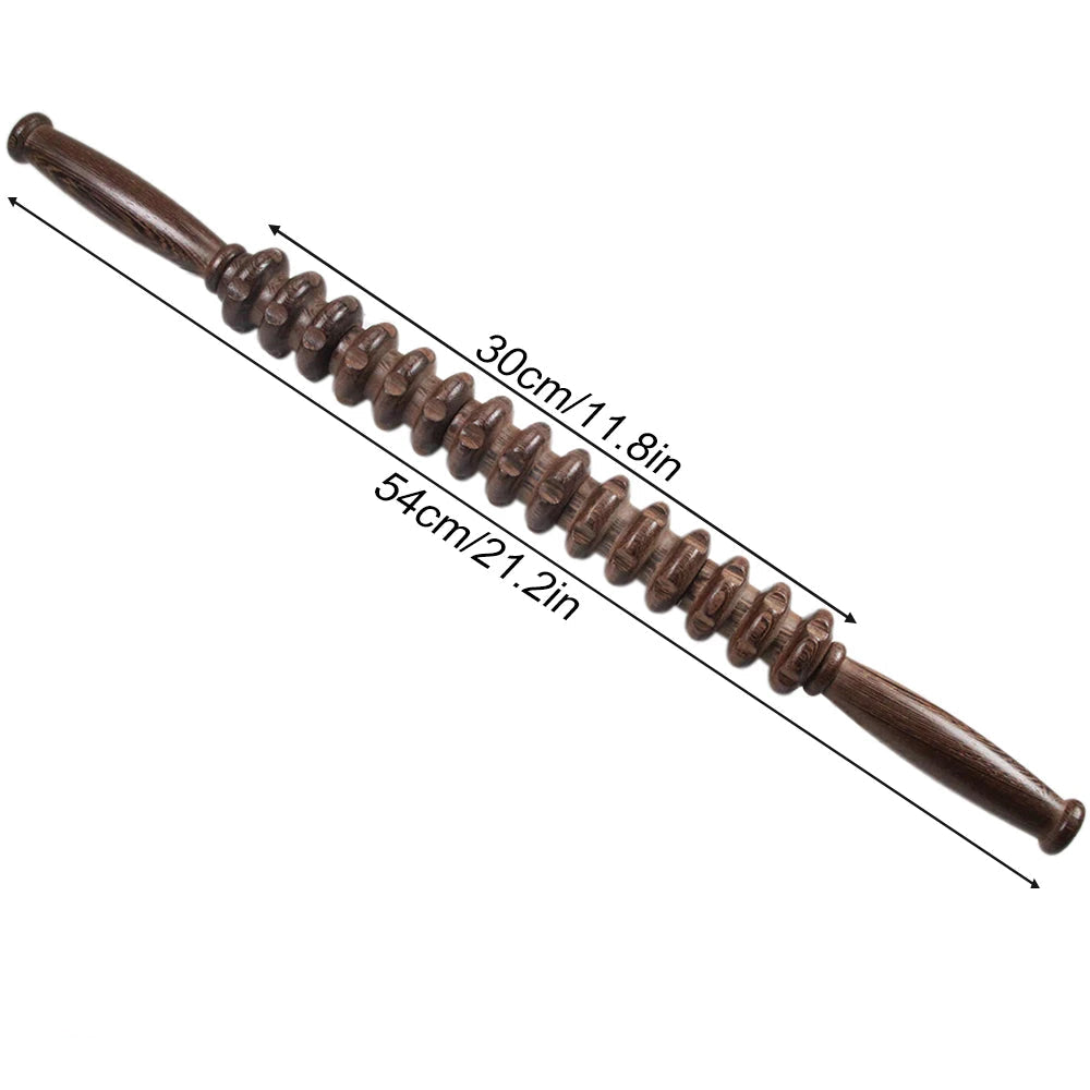Bâton de Massage Musculaire en Bois | MuscleWood Pro