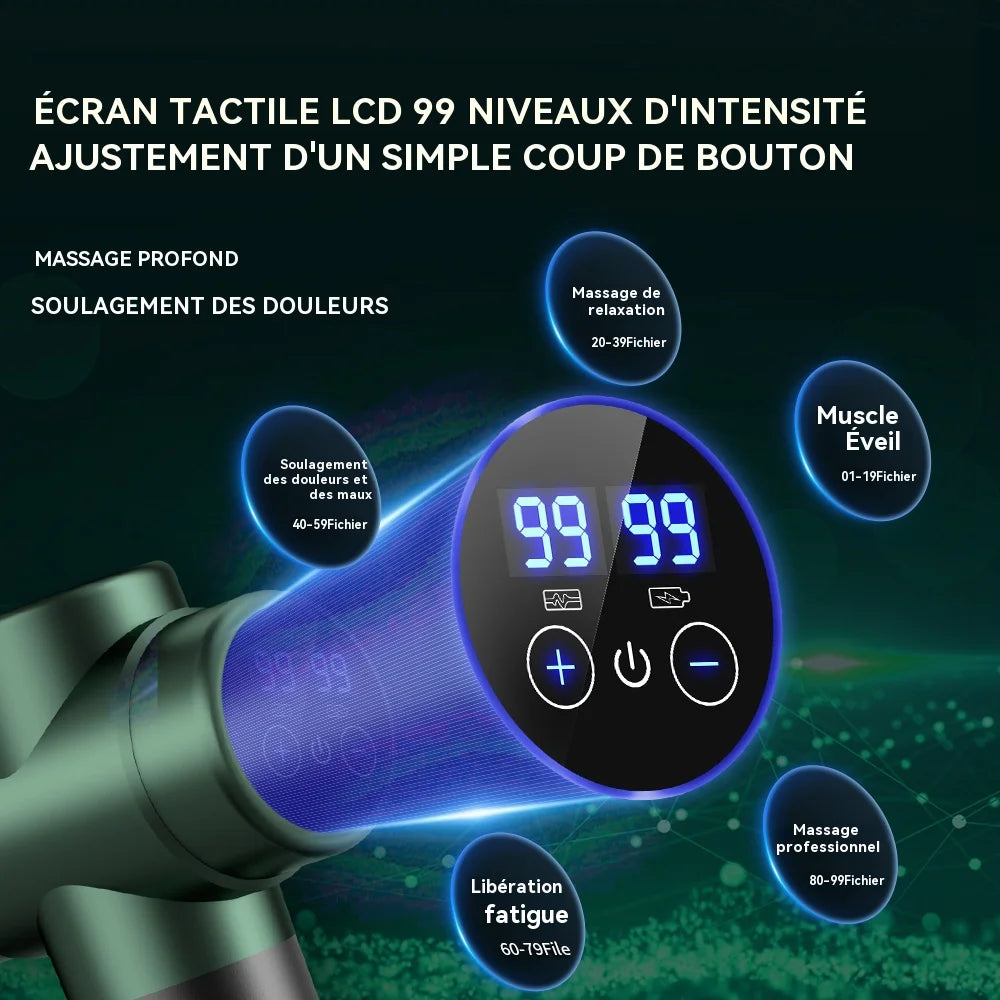 Pistolet de Massage Intelligent avec Écran | SmartPulse