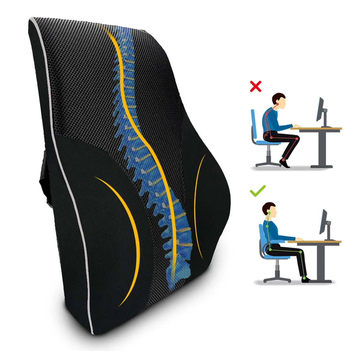 Coussin À Mémoire De Forme Pour Le Dos | MemoryBack